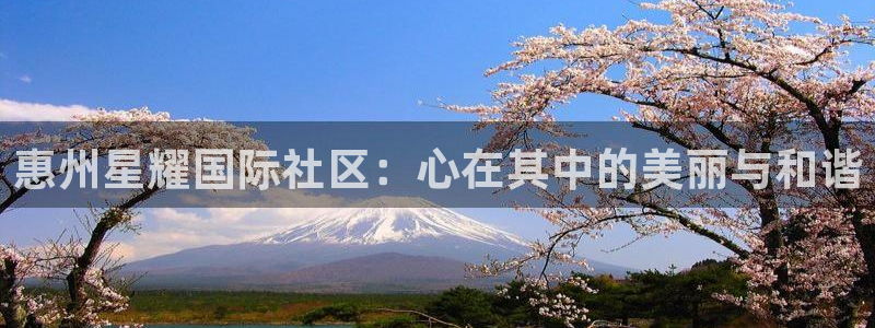 南宫NGapp：惠州星耀国际社区：心在其中的美丽与和谐